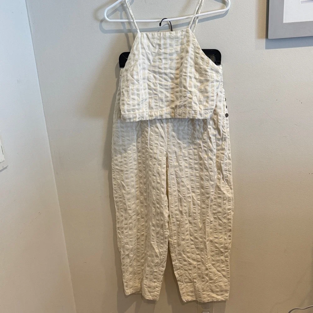 NWT Free People Tulip Set‎ Crop Top & Trousers Summer Outfit Ivory, Small